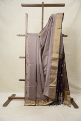 Dusty Mauve Maheshwari Saree - SRDMMS878