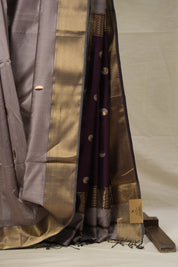 Dusty Mauve Maheshwari Saree - SRDMMS878