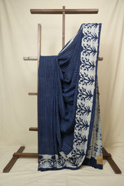 Indigo HBP Cotton Saree - SRICS3430