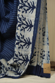 Indigo HBP Cotton Saree - SRICS3430