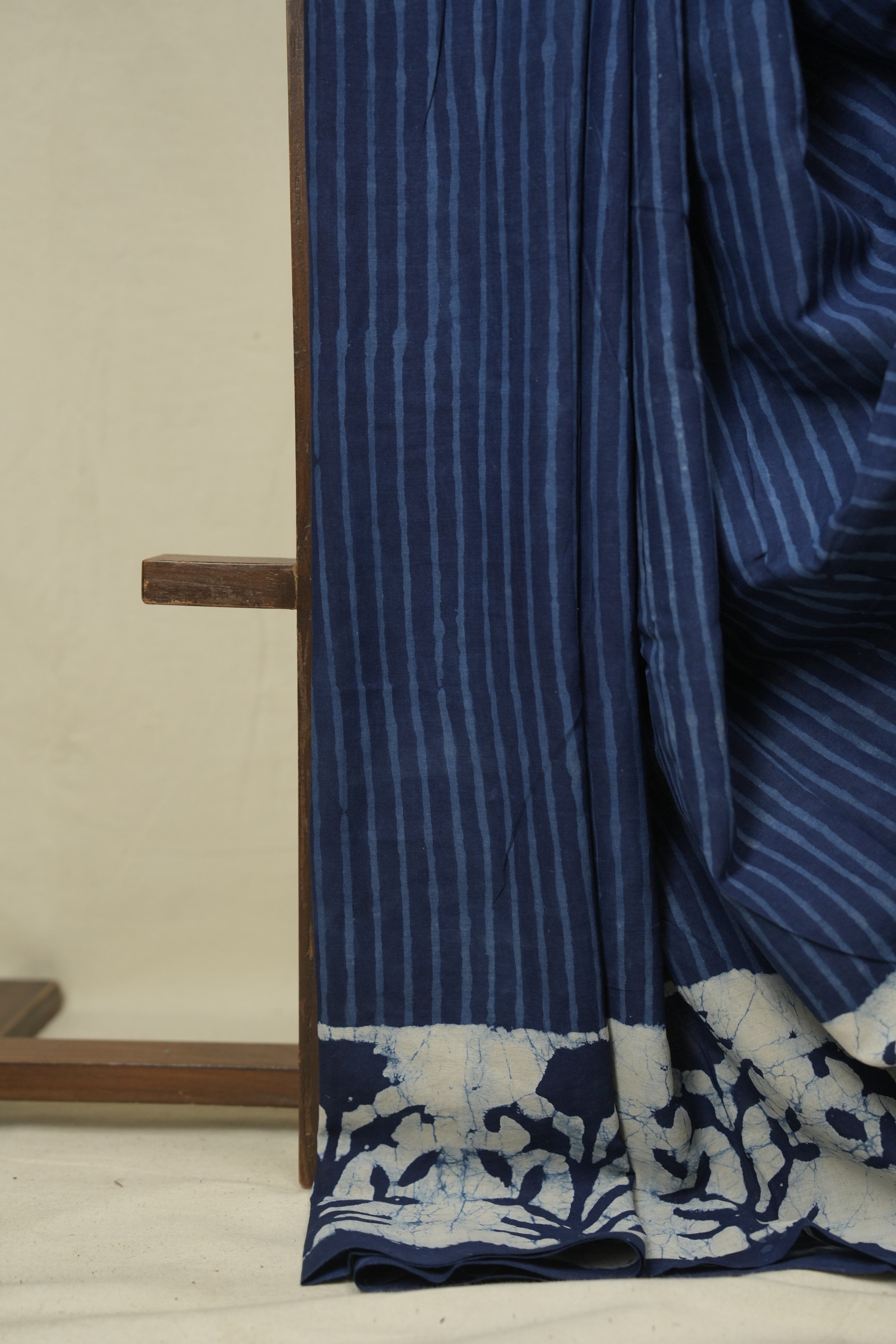 Indigo HBP Cotton Saree - SRICS3430