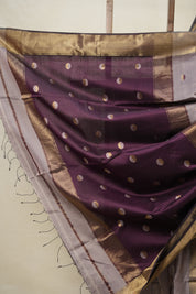 Dusty Mauve Maheshwari Saree - SRDMMS878