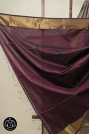 Dusty Mauve Maheshwari Saree - SRDMMS878