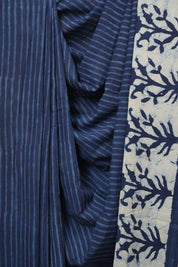 Indigo HBP Cotton Saree - SRICS3430