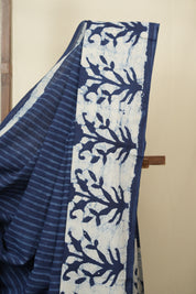Indigo HBP Cotton Saree - SRICS3430
