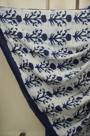 Indigo HBP Cotton Saree - SRICS3430