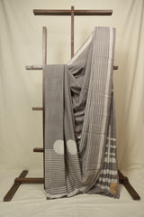 Grey HBP Cotton Saree - SRGCS3433
