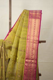 Dual Tone Olive Green Chanderi Silk Saree - SRDTOGPCSS503