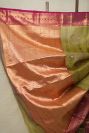 Dual Tone Olive Green Chanderi Silk Saree - SRDTOGPCSS503