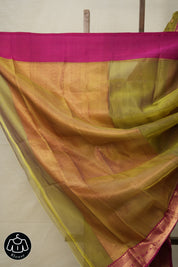Dual Tone Olive Green Chanderi Silk Saree - SRDTOGPCSS503