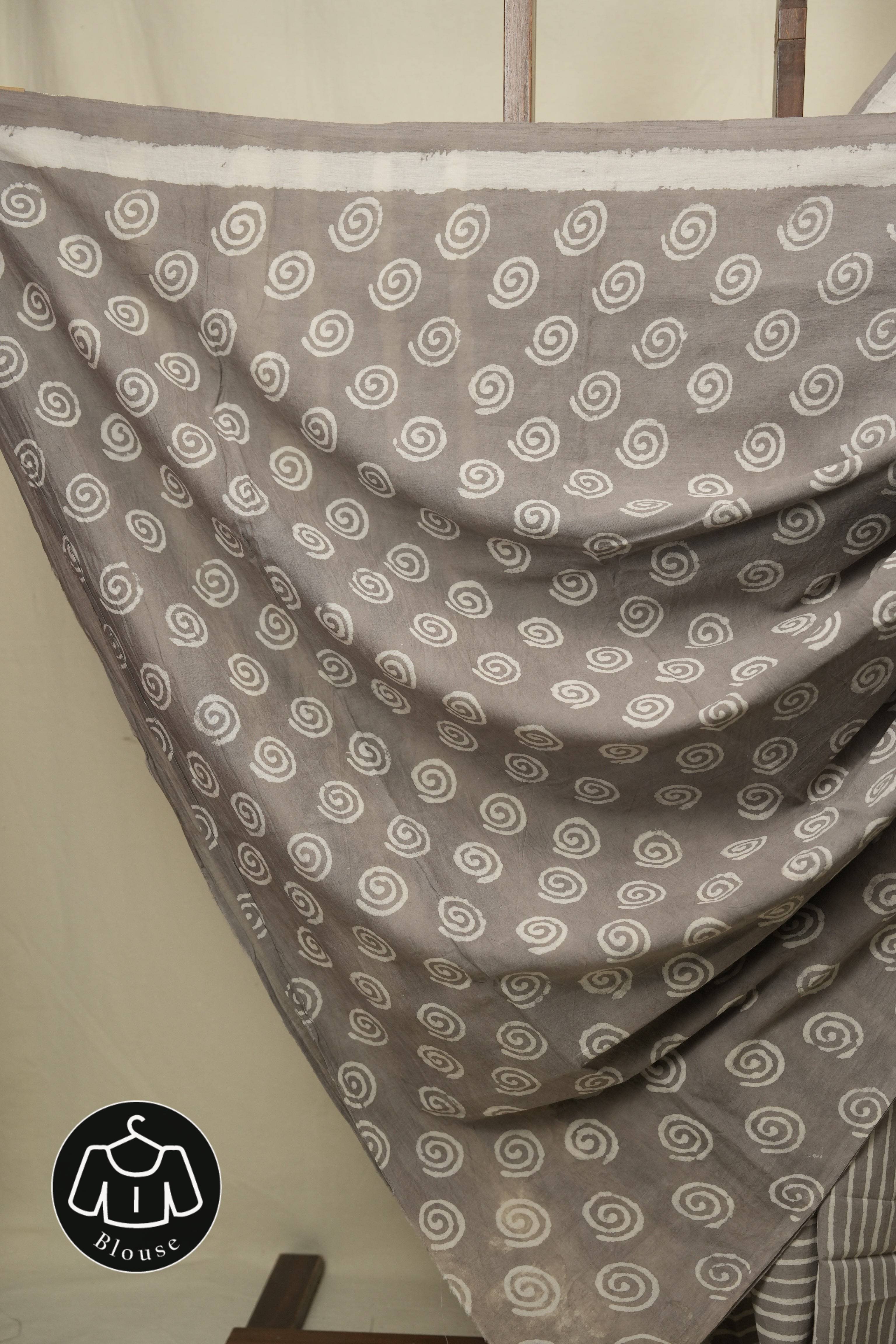 Grey HBP Cotton Saree - SRGCS3433