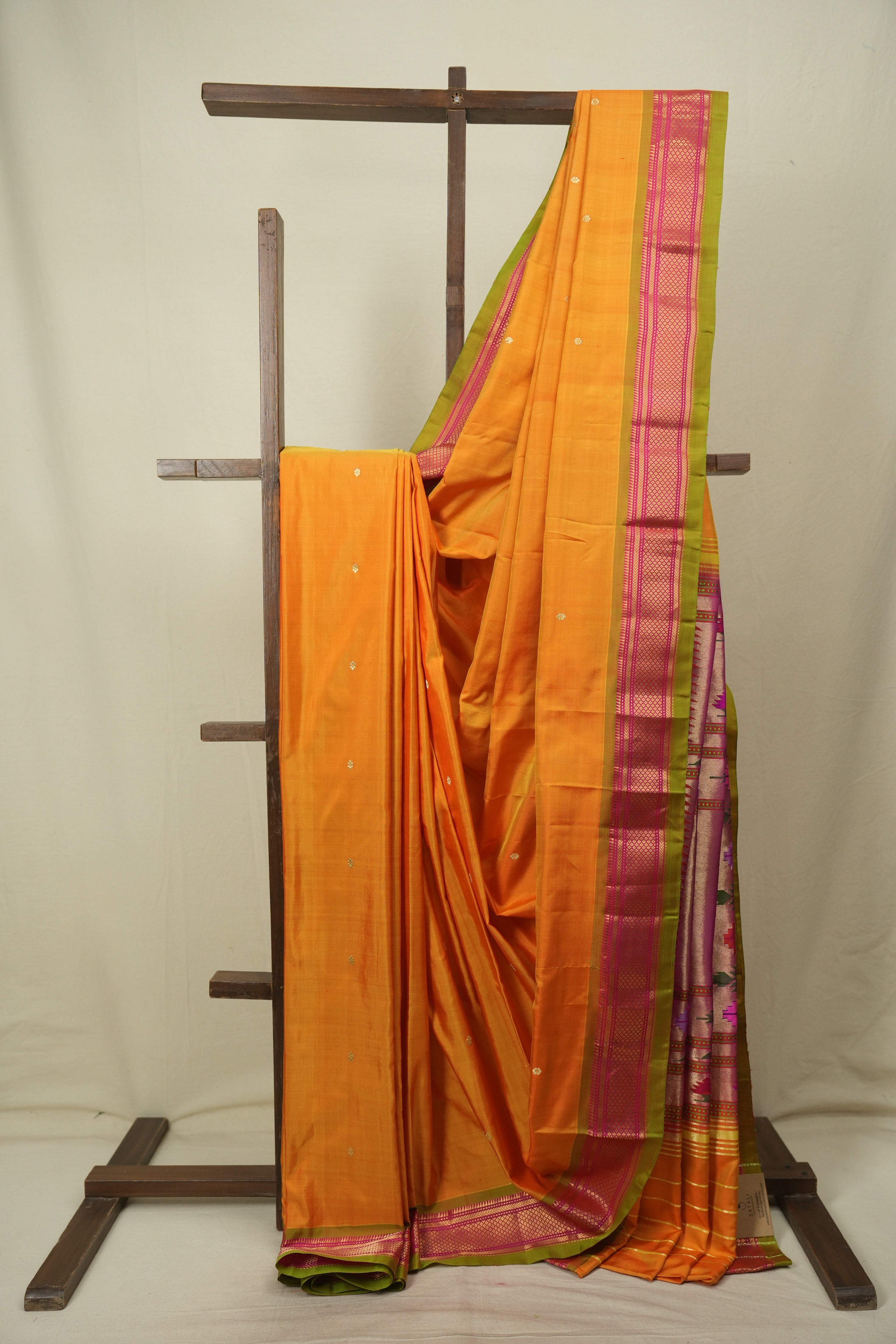 Mango Yellow Silk Paithani Saree - SRMYSPS812