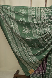 Purple HBP Cotton Saree - SRPCS3440
