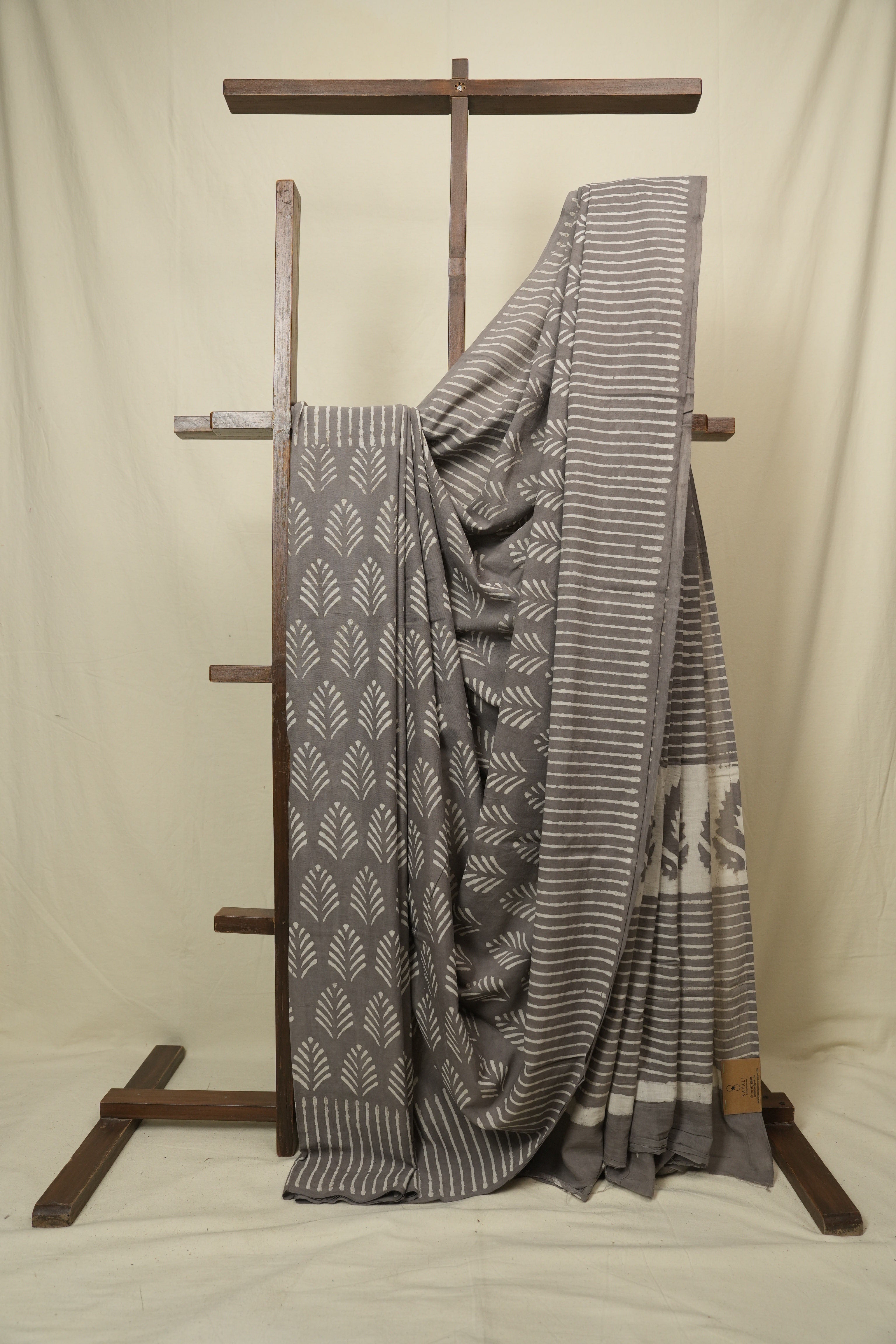 Grey HBP Cotton Saree - SRGCS3441