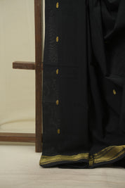 Black Cotton Paithani Saree - SRBCPS828