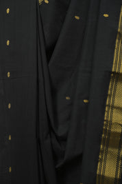 Black Cotton Paithani Saree - SRBCPS828