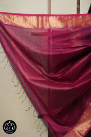 Black Maheshwari Saree - SRBMS881