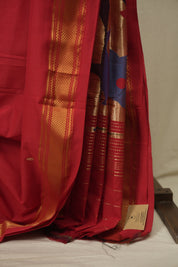 Red Cotton Paithani Saree - SRRCPS827