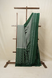 Green Pochampalli Cotton Ikat Saree - SRGPCIS545