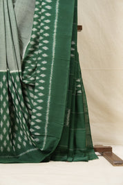 Green Pochampalli Cotton Ikat Saree - SRGPCIS545