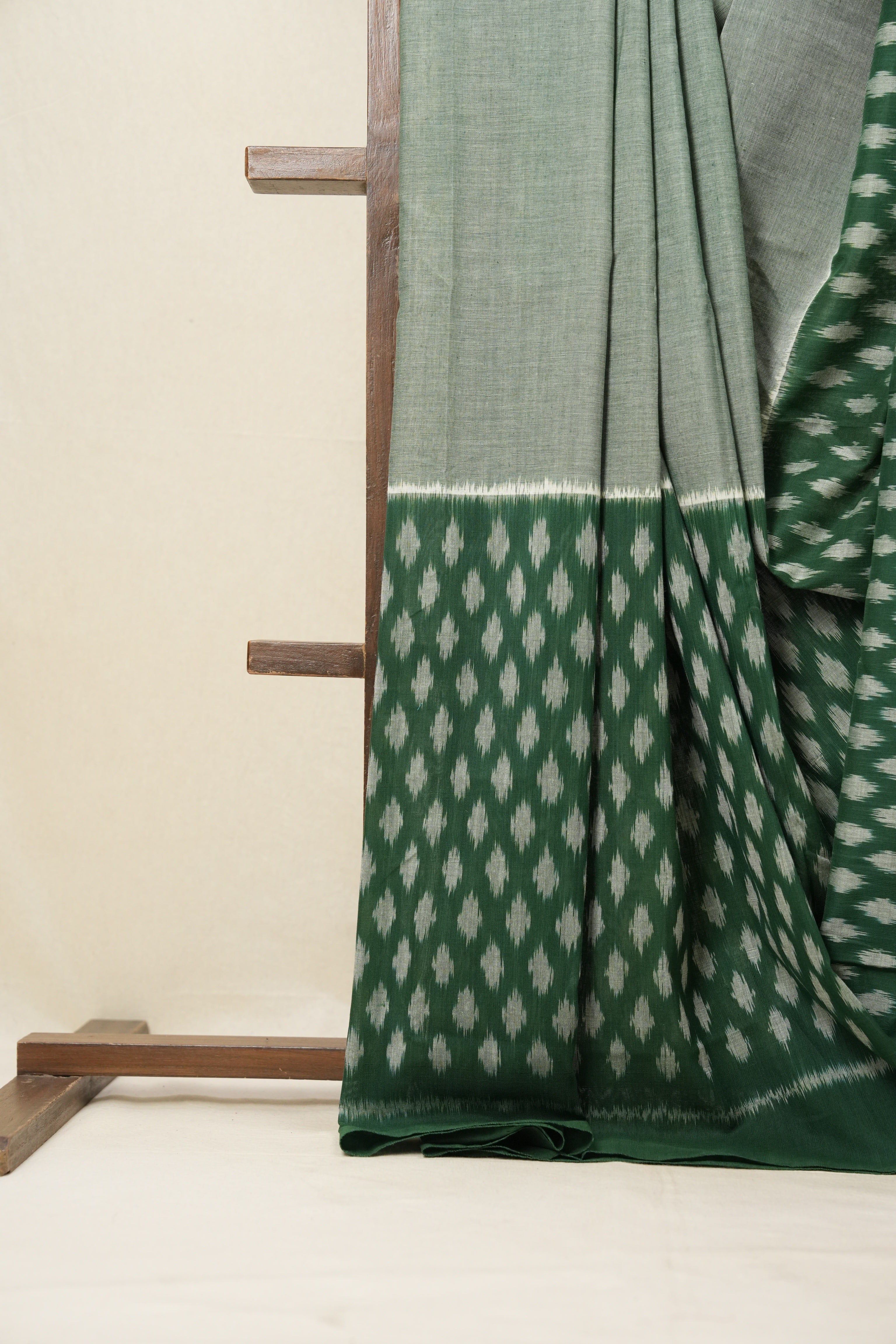 Green Pochampalli Cotton Ikat Saree - SRGPCIS545