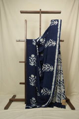 Indigo HBP Cotton Saree - SRICS3429