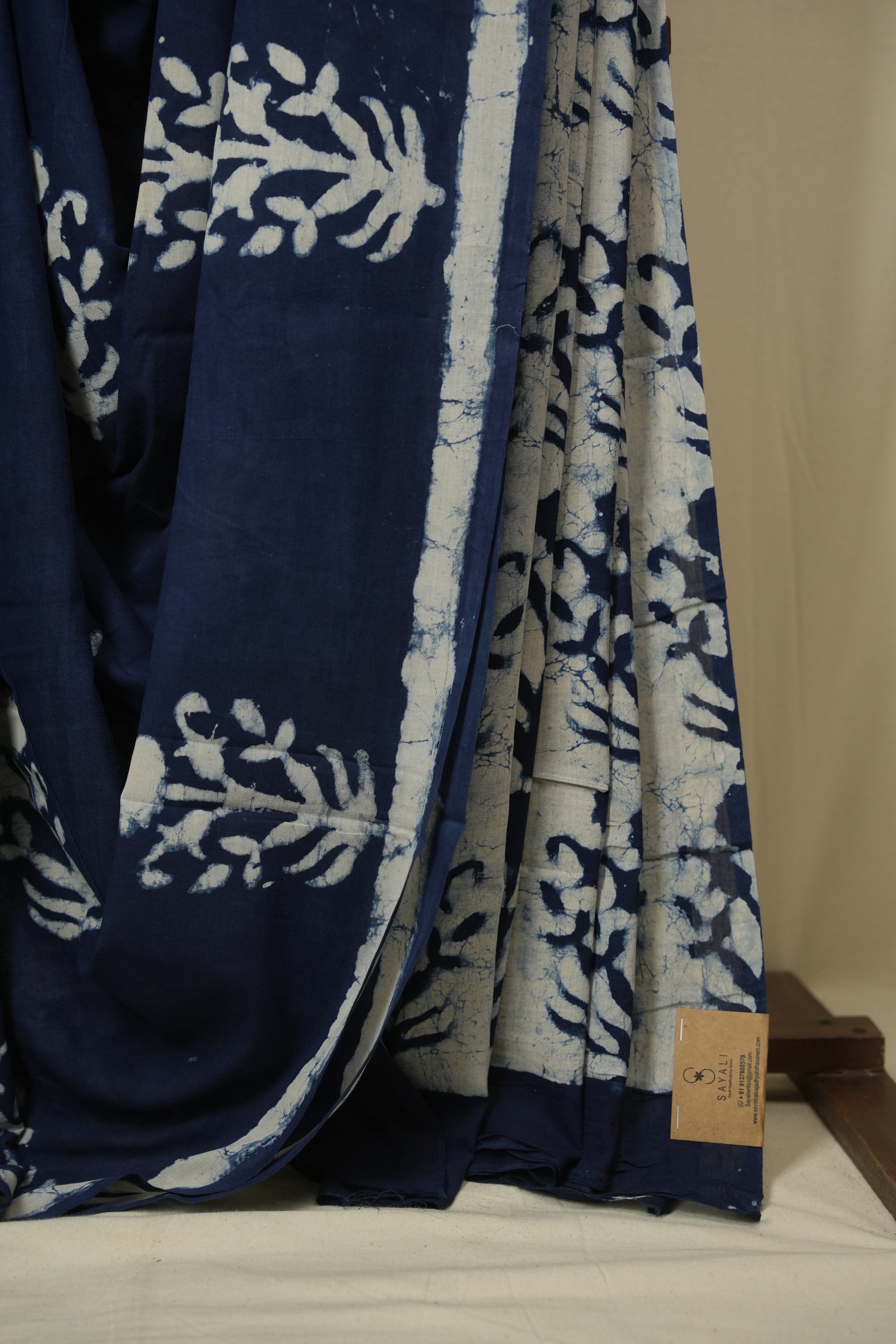 Indigo HBP Cotton Saree - SRICS3429