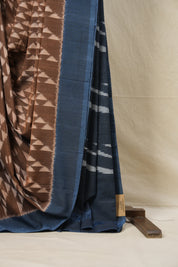 Brown Pochampalli Cotton Ikat Saree - SRBPCIS547