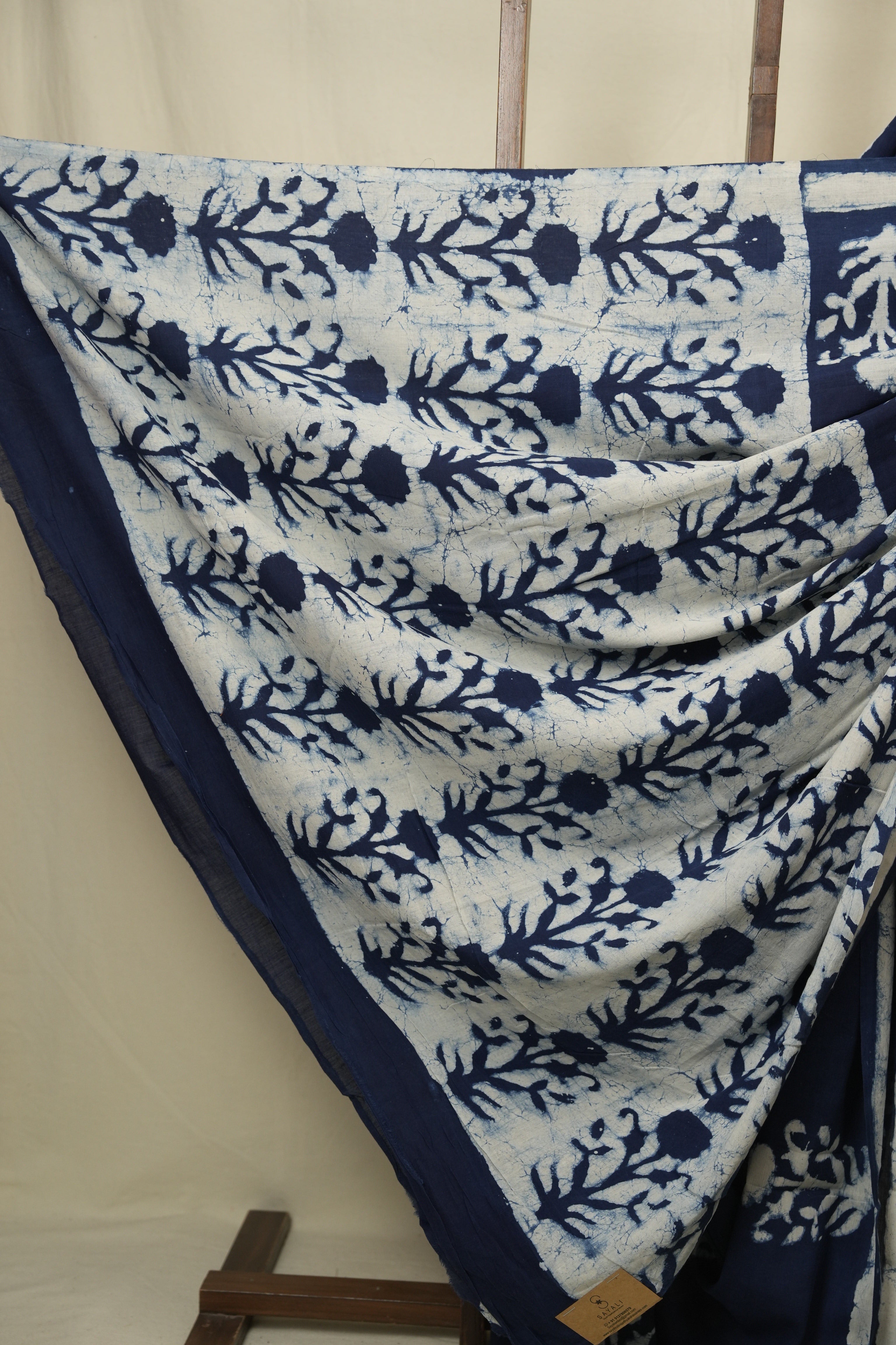 Indigo HBP Cotton Saree - SRICS3429