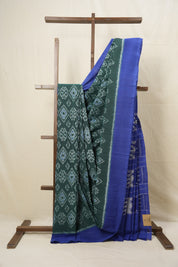 Green Blue Pochampalli Cotton Ikat Saree - SRGBPCIS546