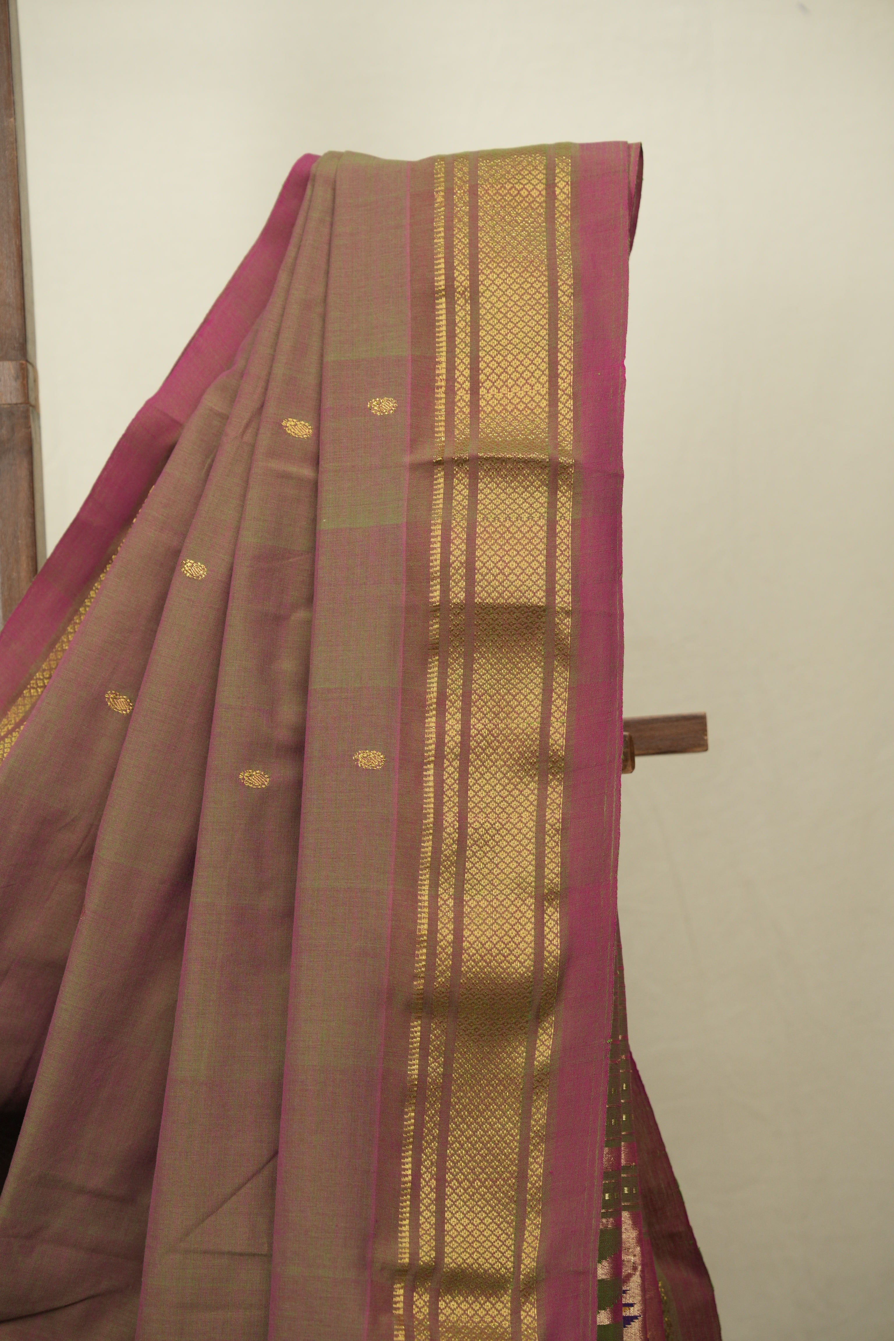 Dual Tone Pink Cotton Paithani Saree - SRDTPCPS829