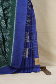 Green Blue Pochampalli Cotton Ikat Saree - SRGBPCIS546