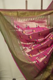 Dual Tone Pink Cotton Paithani Saree - SRDTPCPS829