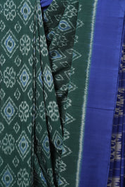 Green Blue Pochampalli Cotton Ikat Saree - SRGBPCIS546