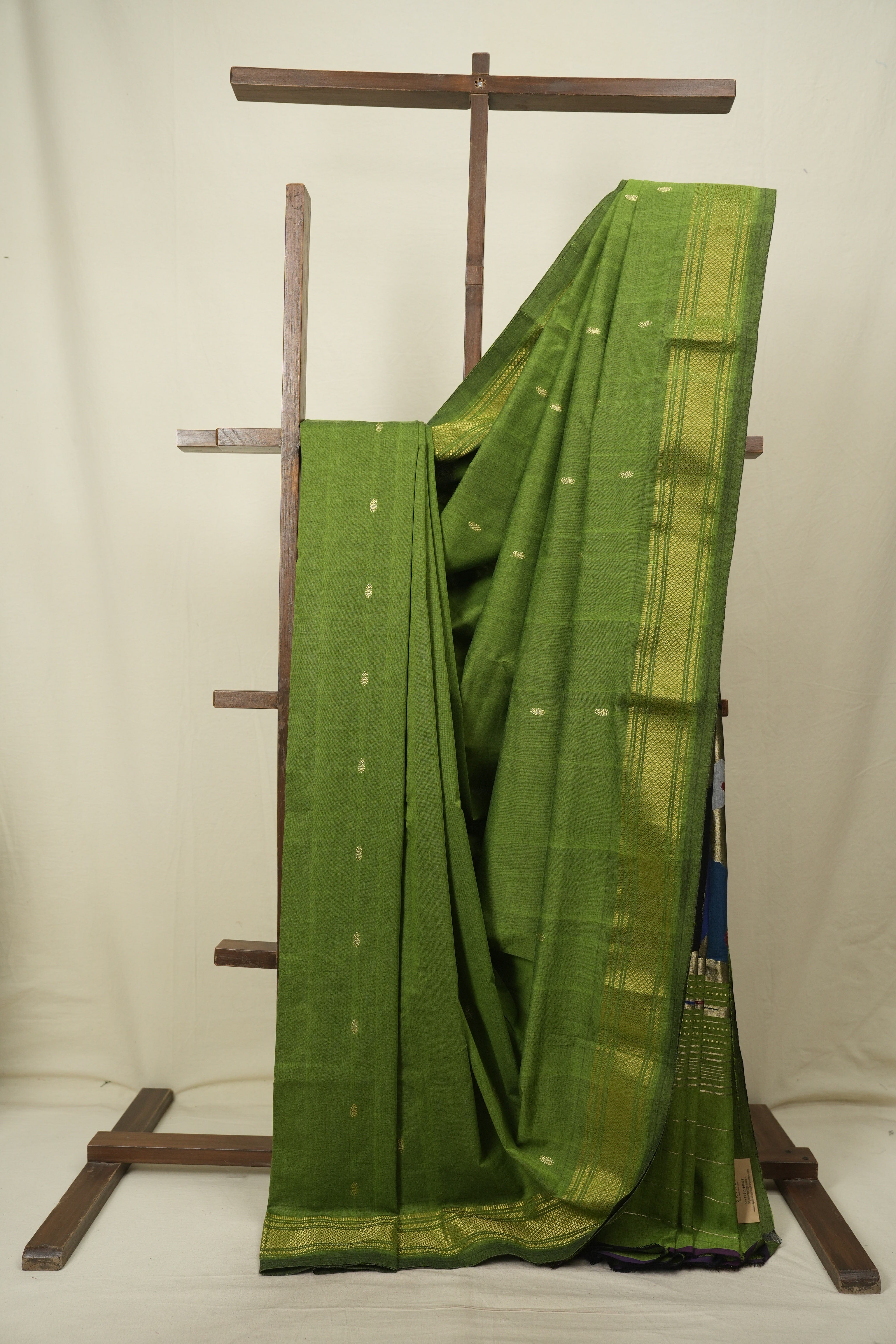 Green Cotton Paithani Saree - SRGCPS833