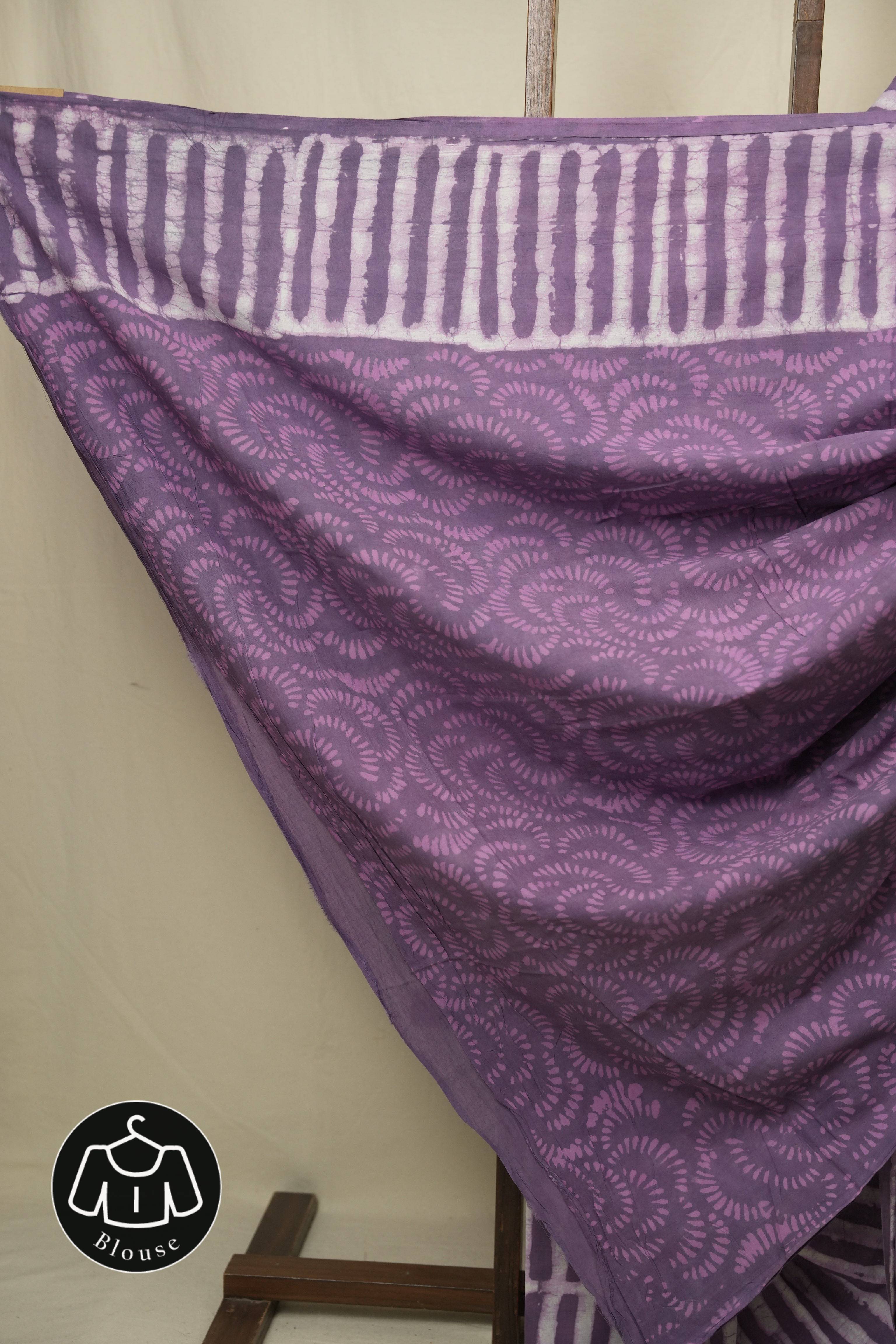 Lilac HBP Cotton Saree - SRLCS3428