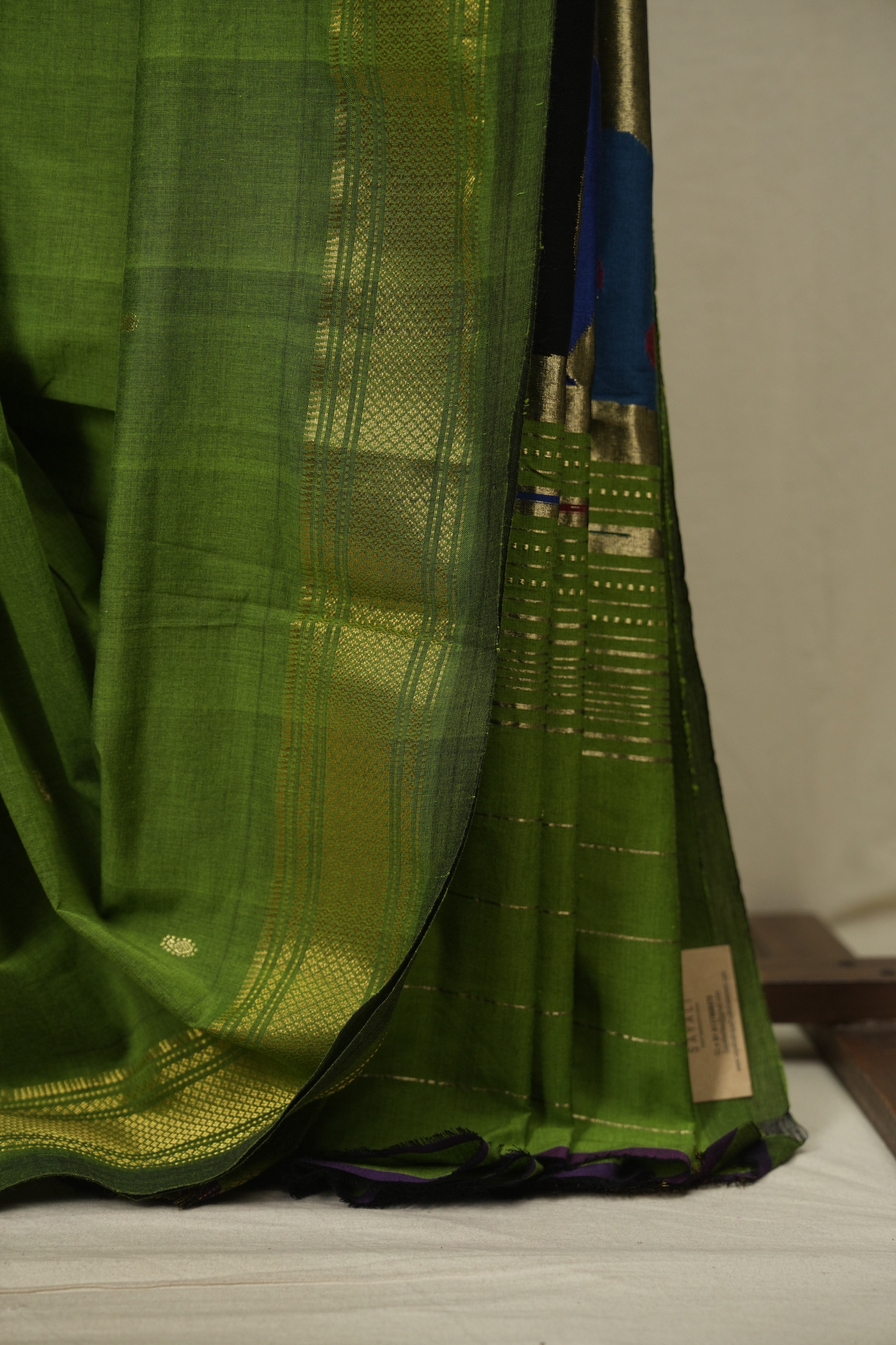 Green Cotton Paithani Saree - SRGCPS833