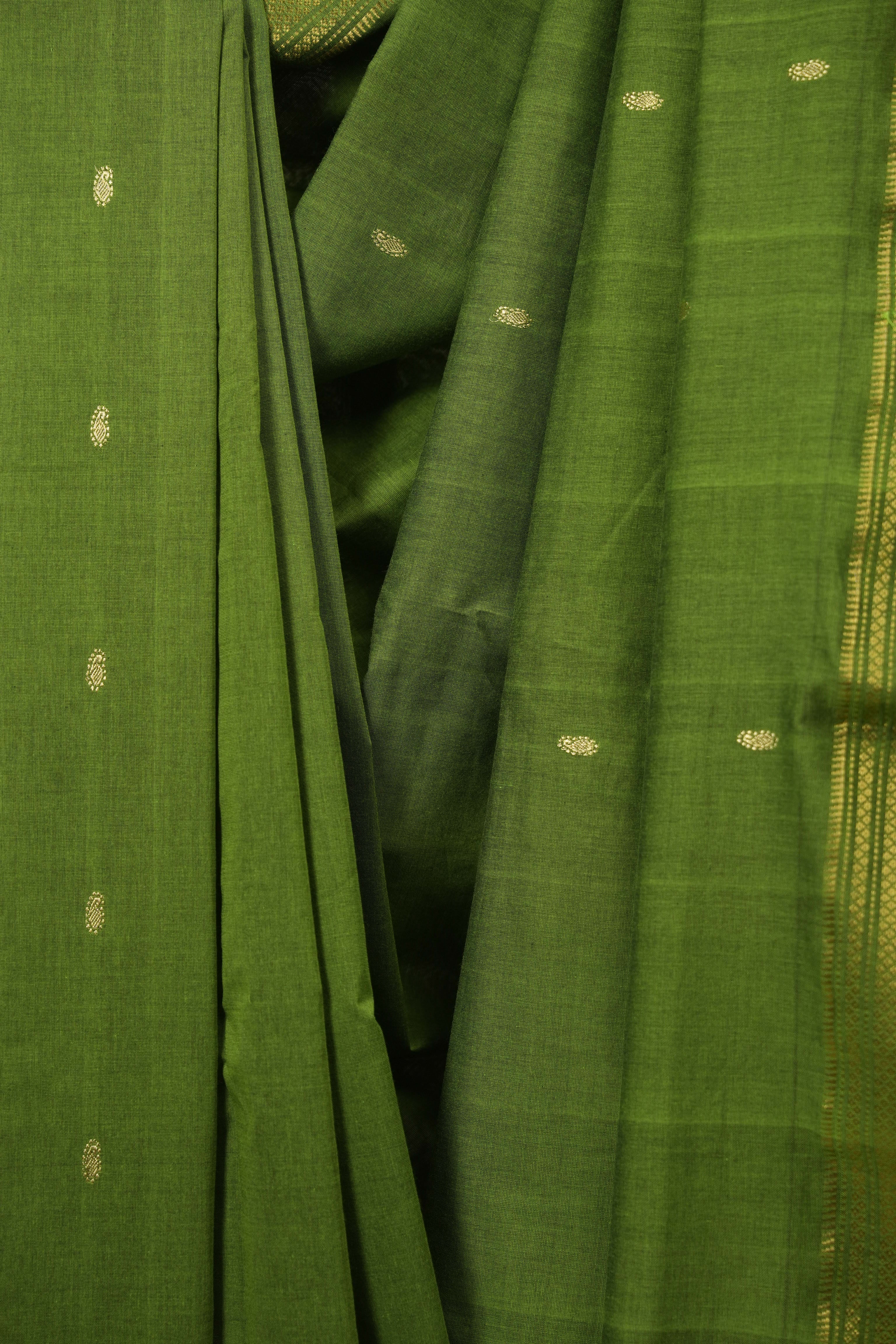Green Cotton Paithani Saree - SRGCPS833