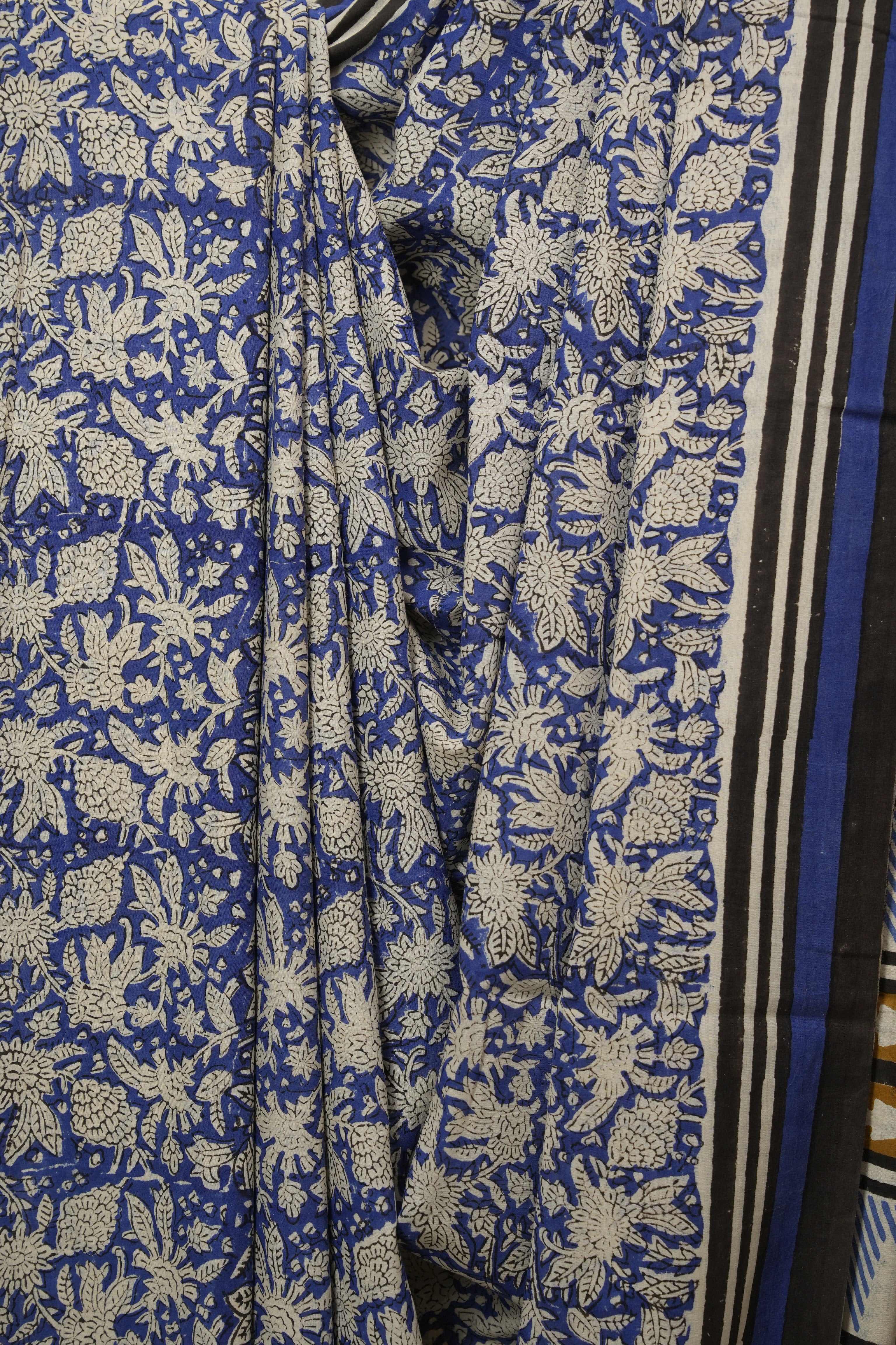 Blue HBP Cotton Saree - SRBCS3427