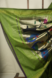 Green Cotton Paithani Saree - SRGCPS833