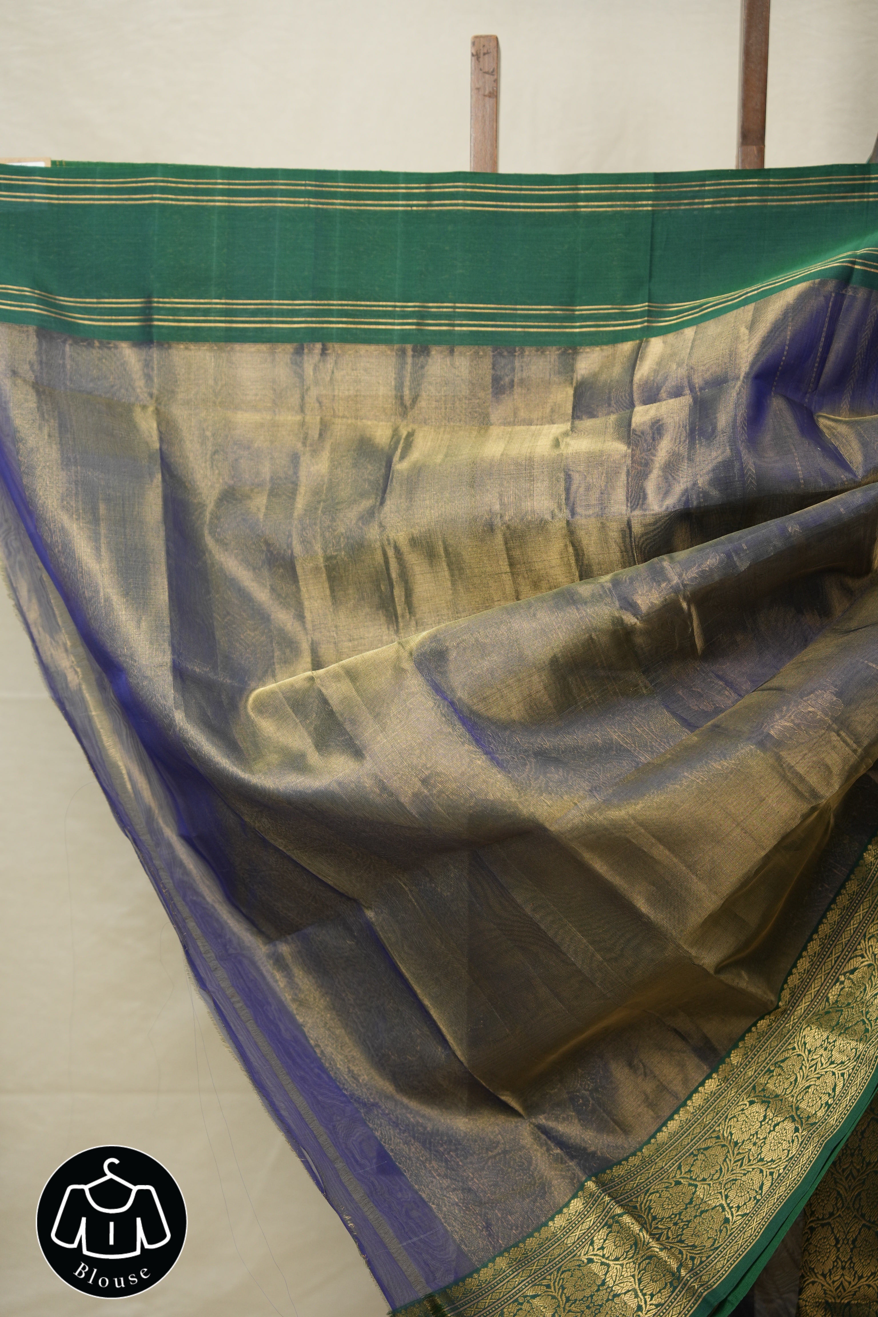 Two Tone Blue Chanderi Silk Saree - SRTTBCSS484