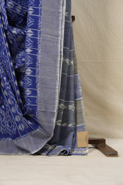 Blue Pochampalli Cotton Ikat Saree - SRBPCIS544