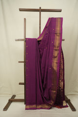 Magenta Cotton Paithani Saree - SRMCPS832