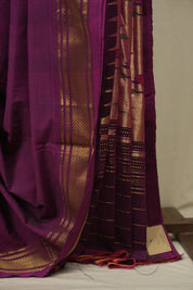 Magenta Cotton Paithani Saree - SRMCPS832