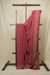 Pinkish Red HBP Cotton Saree - SRPRCS3426
