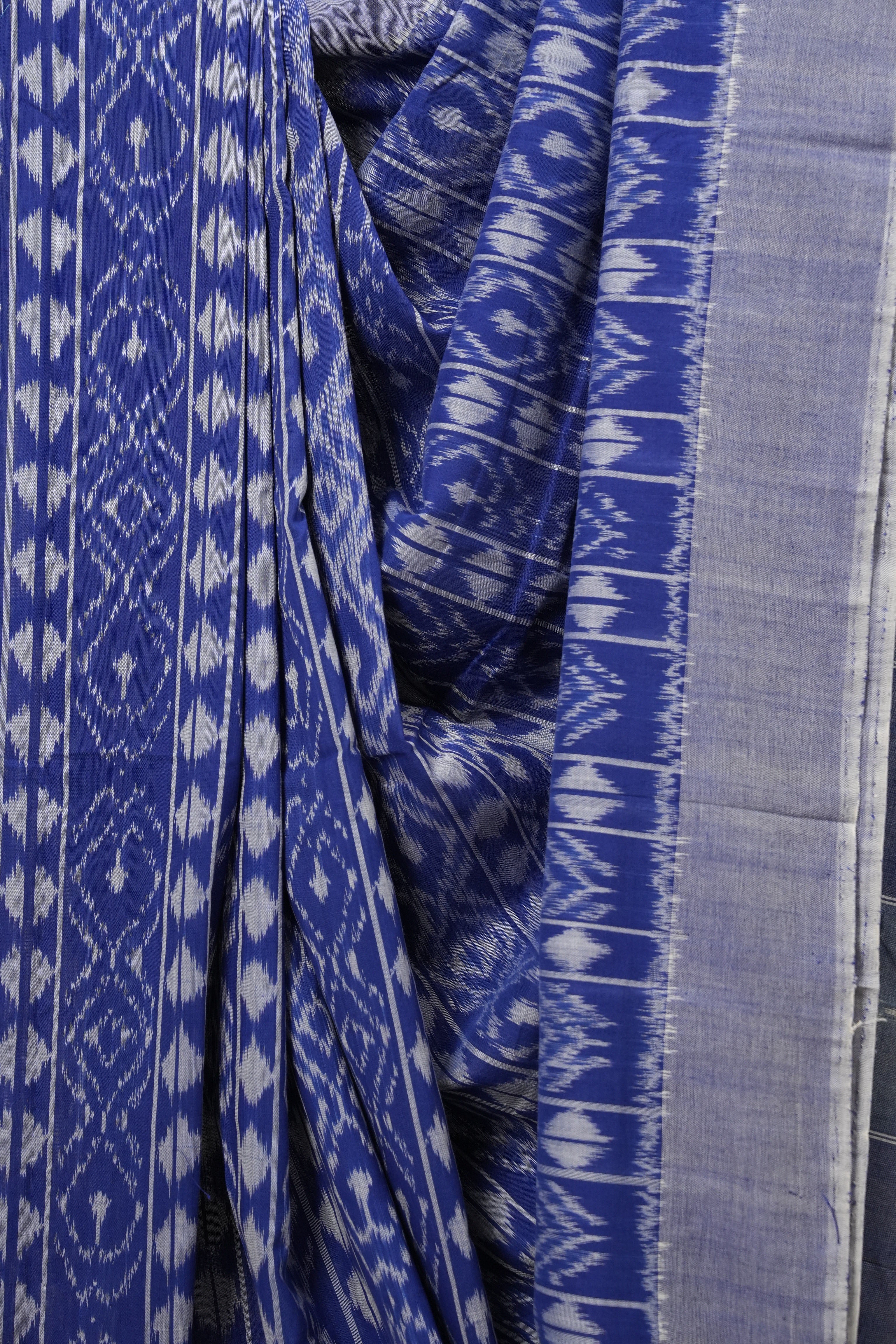 Blue Pochampalli Cotton Ikat Saree - SRBPCIS544