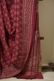Pinkish Red HBP Cotton Saree - SRPRCS3426