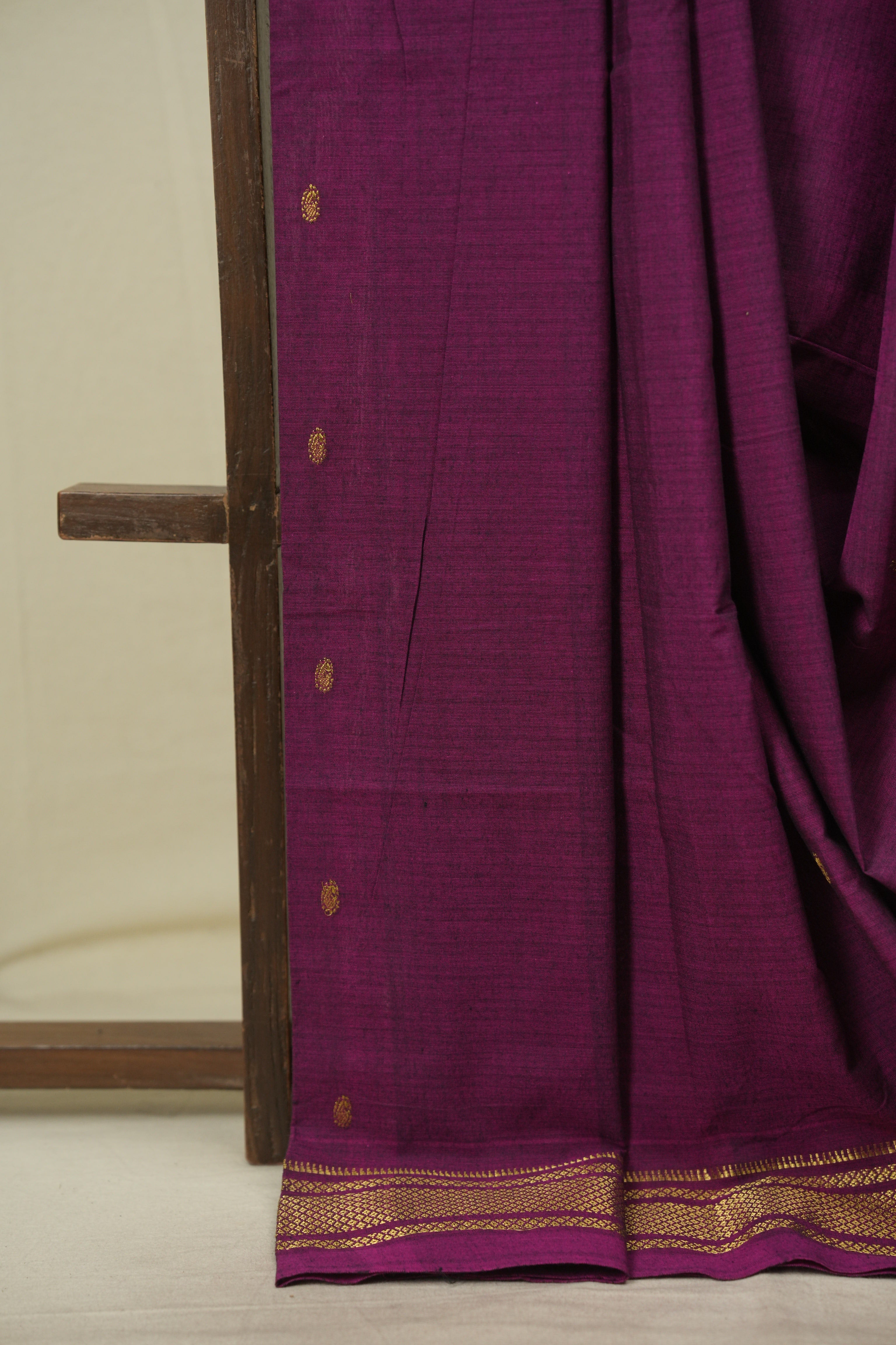Magenta Cotton Paithani Saree - SRMCPS832