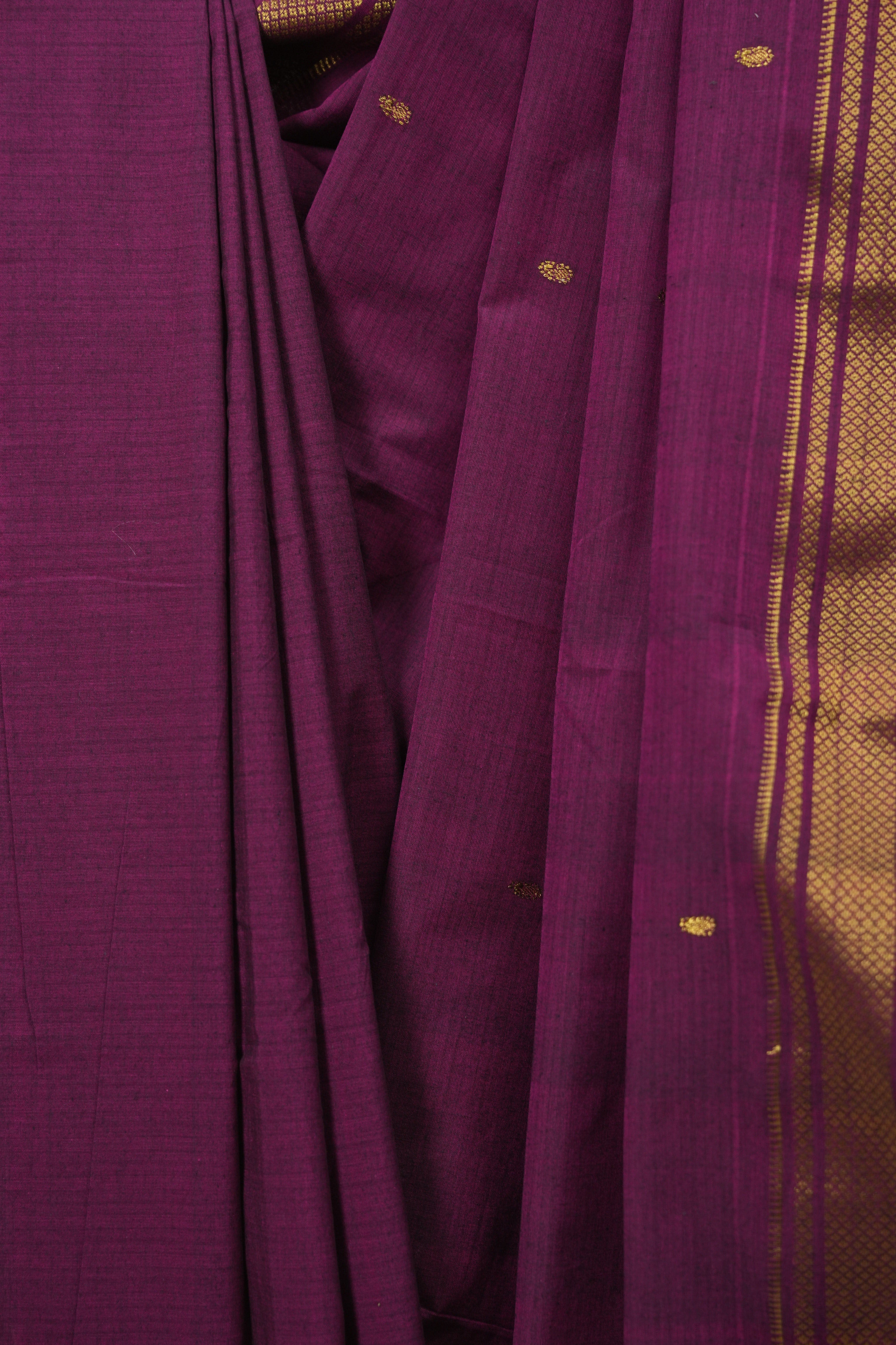 Magenta Cotton Paithani Saree - SRMCPS832