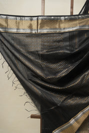 Black Maheshwari Saree - SRBGMS951